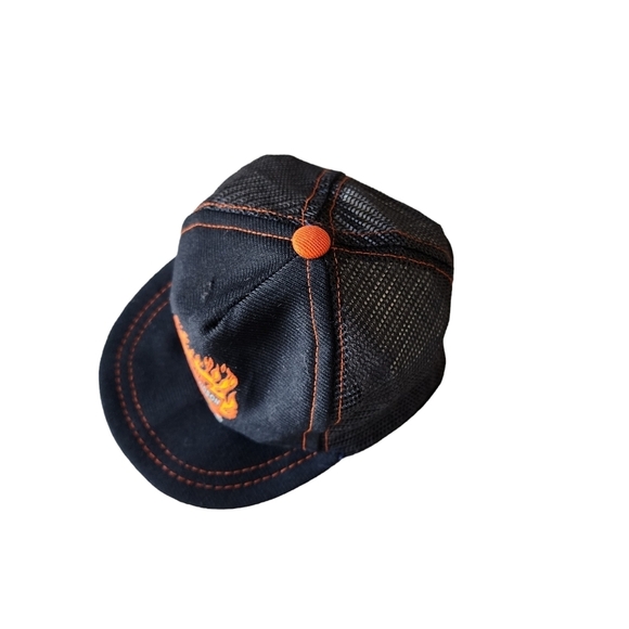HARLEY DAVIDSON x VINTAGE 80's flame emblem trucker hat mesh cap baby - Picture 6 of 10